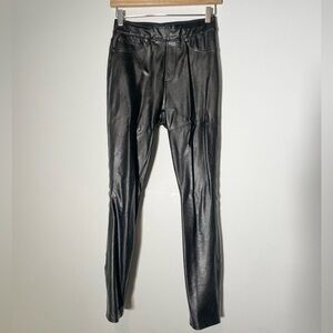 Spanx Black Faux Leather Leggings Pant Size XS Event Party Date Night Sexy